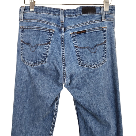 Harley Davidson HD Denim Blue Jeans Biker Moto Riding Bar Shield Womens Size 8 - Picture 5 of 11